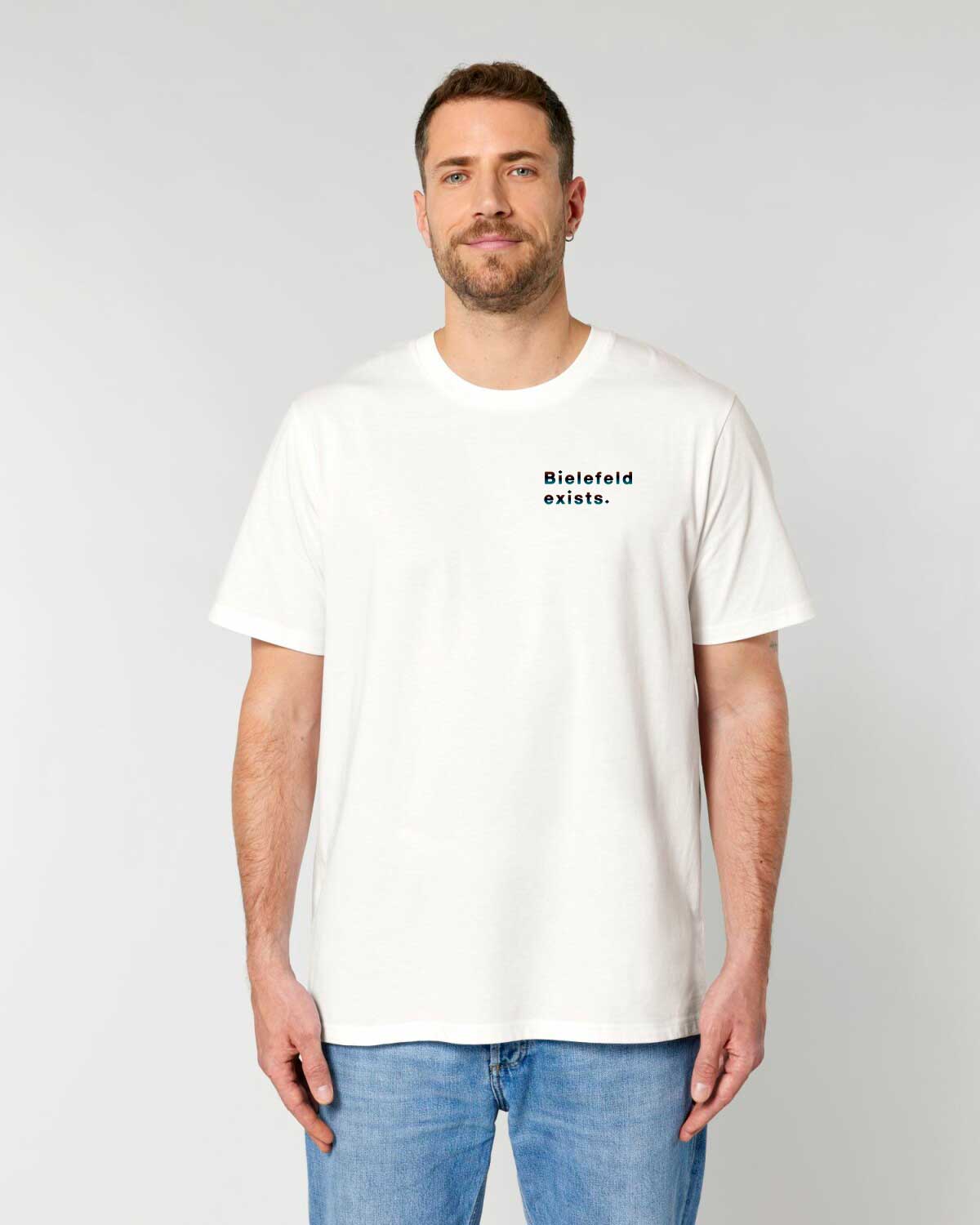 Bielefeld exists: Retro Square Shirt - Organic Shirt (BackPrint)