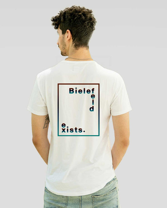 Bielefeld exists: Retro Square Shirt - Organic Shirt (BackPrint)